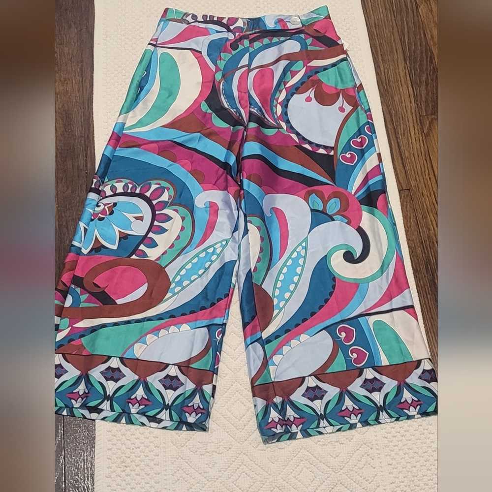 NWT Zara Palazoo Multicolor Pants